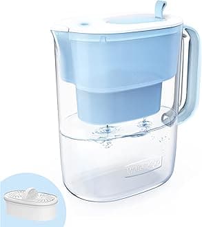 Waterdrop 10-Cup Water Filter Pitcher with 1 Filter, NSF Certified, 5X Times Lifetime Filtration Jug (200 gallons), Reduces Lead, Fluoride, Chlorine and More, BPA Free, Blue