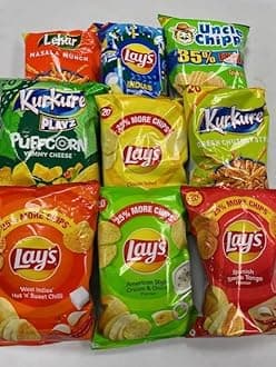Lays/Kurkure/Uncle Chips Combo Packs Various Flavours (52g) – Perfect Snack for Tea Time - Combination of Spice & Crunch – Variety Snack Pack for Ultimate Munching Delight (2 Packet Of Each Flavour)