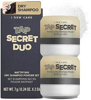 I DEW CARE Biotin Clarifying Dry Shampoo - Tap Secret Original Duo Set | Strengthening & Volumizing, Powder Type, Refillable, Travel size, Non-aerosol, Korean Ginseng, Stocking Stuffers, 0.26 Oz * 2ea