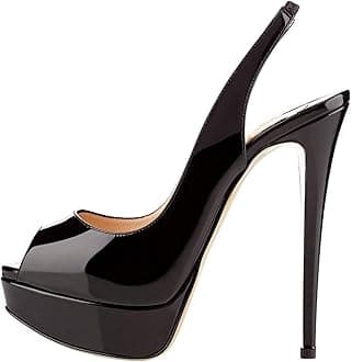 Mettesally Women's Peep Toe Platform Stilleto High Heels Slingback Sandals Pumps Ankle Strap Office Dress Shoes