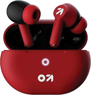 GOBOULT K40 True Wireless in Ear Earbuds with 48H Playtime, Clear Calling 4 Mics, 45ms Low Latency Gaming, Premium Grip, 13mm Bass Drivers, Type-C Fast Charging, BTv 5.3 Ear Buds TWS (Berry Red)