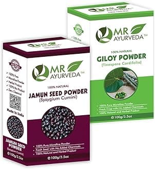 MR Ayurveda Jamun Seed Powder & Giloy Powder - Set of 2 (200 Grams)