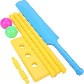 Greensen Kids Cricket Set ABS Plastic Cricket Bat Set Cricket Bat and Ball Beach Stand Kit for Children Toddler Parent-Child Sports Interaction Hand-Eye Coordination Cultivation Sports Game