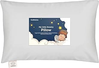 Toddler Pillow with Pillowcase - 13x18 My Little Dreamy Kids Travel Bed Pillows for Sleeping, Organic Cotton Small Pillowcase, Soft & Breathable, Machine Washable, Toddlers 2-5 years old (French Gray)