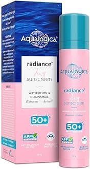 Aqualogica Radiance+ Dewy Sunscreen with Watermelon & Niacinamide with SPF 50 & PA++++ - 50g Broad Spectrum SPF 50+ PA++++ UVA/B & Blue Light Protection Anti-Pollution Factor (APF) Technology