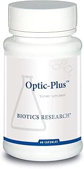 BIOTICS RESEARCH Optic Plus Eye Vitamin & Mineral Support Supplement with Lutein and Zeaxanthin, Healthy Retinal Tissue and Vision 60 Capsules