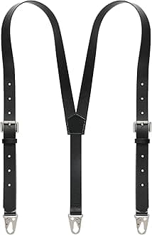 Genuine Leather Suspenders for Men, Y Design Hidden Suspenders Under Clothes, Adjustable Accessories for Men