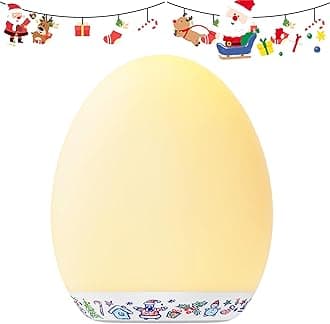 MediAcous Kids Night Light with 7 Colors & Stepless Dimming, Rechargeable Portable Touch Lamp for Toddlers, Christmas Pattern Design for Xmas Gifts