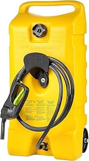 Scepter Duramax 14 Gallon Wheeled Utility Transfer Tank with Spout Pump, Yellow – Portable Rolling Container w/ 10-Foot Hose for Mowers, Generators, Marine Use, Off-Road Vehicles & Power Equipment