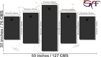 SAF Deer Paintings for Wall Decoration - Set Of Five, 3d Scenery Vastu Painting for Living Room Large Size with Frames for Home Decoration, Hotel, Office 127 cm x 75 cm SANFBL35463