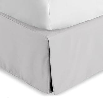Twin XL Bed Skirt - 15-Inch Tailored Drop Easy Fit - Bed Skirt for Twin Extra Long Beds - Center & Corner Pleats (Twin XL, Light Grey)