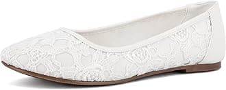 Greatonu Women Shoes Cut Out Slip On Synthetic Lace Ballet Flats