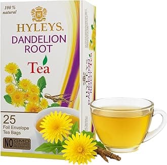 Natural Wellness Dandelion Root & Green Tea - 25 Tea Bags (100% Natural, Sugar Free, Gluten Free and Non-GMO)