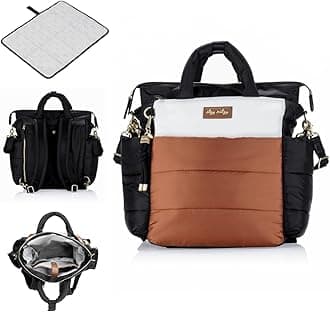 Dream Convertible Diaper Bag Tote Backpack - Baby Diaper Bag with 14 Pockets, Changing Pad & More (Coffee & Cream)