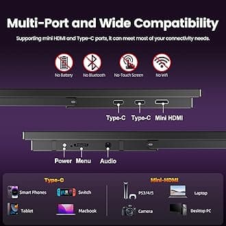 Newsoul Portable Gaming Monitor 18.5 Inch, 120Hz 1080P 125% sRGB 2000:1 IPS Matte Screen, Adjustable Base, Mini HDMI/Type-C Ports, VESA Compatible Second Screen for Laptops and Gaming