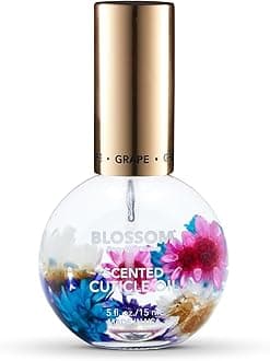 Blossom Cuticle Oil for Nails, Hydrating, Moisturizing, Scented Nail Oil Cuticle Care, Infused with Real Flowers, Made in USA, 0.5 fl. oz, Grape