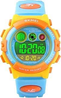 FIZILI Boys Watch Digital Sports Waterproof Outdoor Kids Watches Alarm Clock 12/24 H Stopwatch Calendar 3-15 Year Old Boys Girls Wristwatch