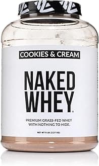 nutrition Whey Cookies and Cream Protein Powder - Grass Fed Whey Protein Powder, Non-GMO, No Soy, and Gluten Free - 52 Servings