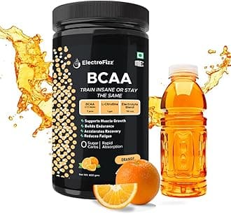 BCAA 7Gms (2:1:1 formula) with Citrulline & Electrolyte Blend for Muscle Recovery & Endurance - Pre/Post Workout & Intra Workout - 400 gms (Orange)