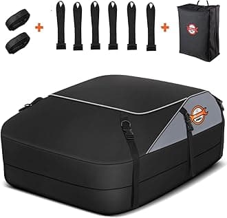 Sailnovo Roof Box Roof Bag 580L/20 Cubic Waterproof Car Roof Bag with 6 Door hooks, Soft-Shell Large Roof Cargo Carrier Bags for Cars without/with Roof Bars/Rack/Rails, Black