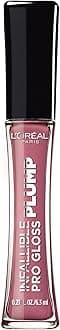L'Oreal Paris Infallible Pro Gloss Plump Lip Gloss with Hyaluronic Acid, Long Lasting Plumping Shine, Lips Look Instantly Fuller and More Plump, Mauve Glow , 0.21 fl. oz.
