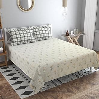 BSB HOME Kingston Collection Ultra King Size Bedsheets with 2 King Size Pillow Covers| Luxury Soft Sheets, Breathable, Shrinkage (3pcs Set) |108x108 inches-White Grey & Black