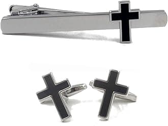 VcufflinksCross Christian Pair of Cufflinks & Tie Bar Clip