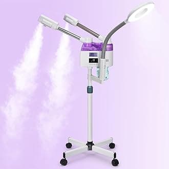 3 in 1 Facial Steamer,Professional Facial Steamer with 5X Magnifying LED Lamp, Esthetician Steamer with Hot & Cold Mist, Face Steamer On Wheels for Salon Spa Beauty Skin Care