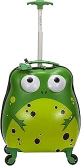 Rockland Jr. Kids' My First Hardside Spinner Luggage, Expandable, Frog, Carry-On 19-Inch