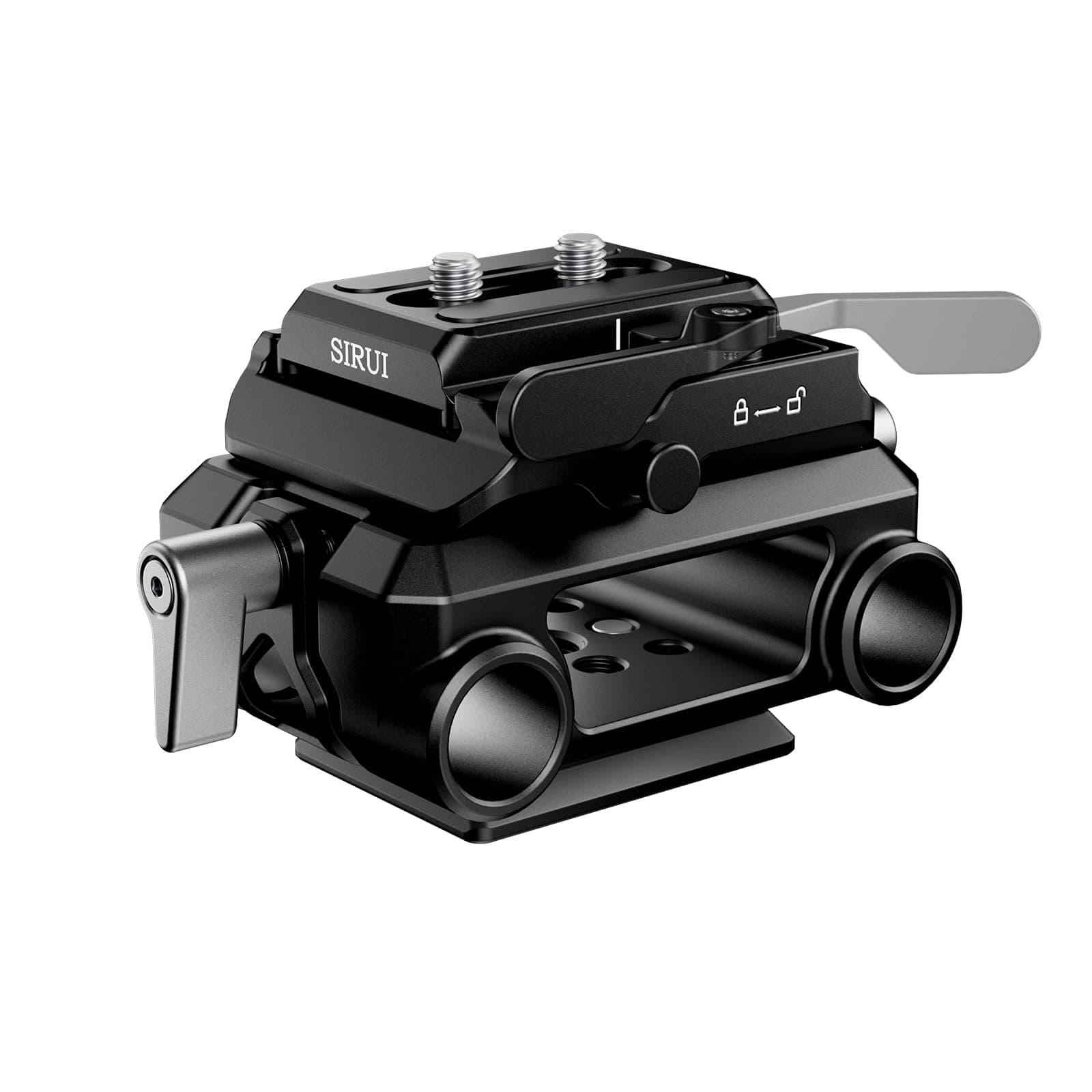 SIRUI 15mm Rail Support System with Arca Quick Release Plate, Camera Base Plate with Dual 15mm Pole Clamps for Tripod, Shoulder Rig, Follow Focus, AM-QA-LR