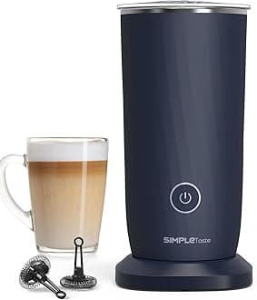 SIMPLETASTE Milk Frother, 4-in-1 Electric Milk Steamer, Automatic Warm and Cold Foam Maker and Milk Warmer for Latte, Cappuccinos, Macchiato, Dark Blue