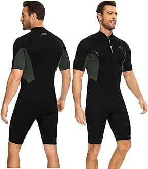 SeaskinShorty Wetsuits for Mens Womens 2mm Front Zip Diving Suits