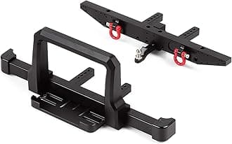 INJORA RC Bumper Set Metal Front and Rear Bumper for 1/10 TRX-4 TRX4 Car (Black)