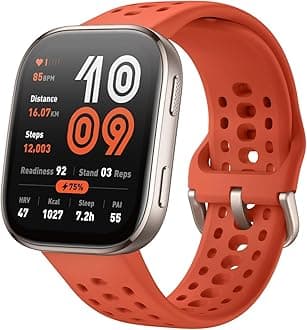 Bip 6 Smart Watch 46mm, 14 Day Battery, 1.97" AMOLED Display, GPS & Free Maps, AI, Bluetooth Call & Text, Health, Fitness & Sleep Tracker, 140+ Workout Modes, 5 ATM Water-Resistance, Red