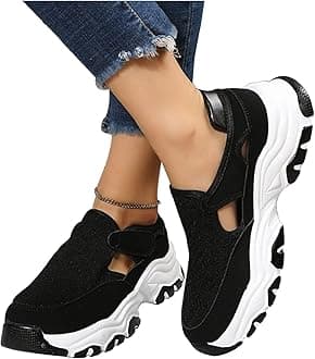 EEUK Orthopedic Diabetic Walking Sneakers 2023 Fashion, Comfy Canvas Shoes Women Fashion Trainers Womens Fly Woven Breathable Walking Shoes Breathable Mesh Shoes(Size:US 8,Color:black)