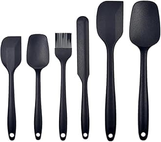 Cuisine Art Silicone Spatula Set - 6 Piece Non-Stick Rubber Spatula Set, Heat-Resistant Spatula Kitchen Utensils Set for Cooking, Baking and Mixing