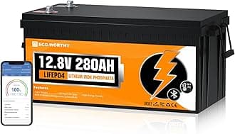 3584Wh 12V 280Ah LiFePO4 RV Battery w/Bluetooth & Low Temp Cutoff - Built-in 200A BMS - Deep Cycle for Camper, Trailer, Off-Grid, Solar System