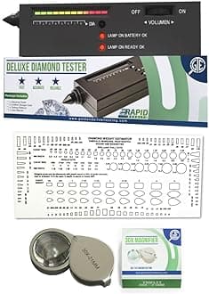 Deluxe Jeweler's Diamond & Gemstone Analyzer Tester for Diamonds Moissanites Stones Lab-Created Simulants with Stone Gauge