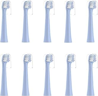 Replacement Toothbrush Heads 10 Pack Compatible with Colgate Hum Connected Smart Battery Electric Toothbrush Head, Blue