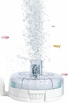 boxtech Aquarium Biochemical Sponge Filter with Air Stone Ultra-Thin Round Air Driven Clearable Bio Quiet Filter Sponge for Shrimp Nano Fish Tank (Not Include Air Pump and Tube）