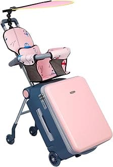 Expandable Luggage with Spinner Wheels,Large Suitcases with Child Seat Design,Hard Luggage for Women and Men,20 inch Hardside Carry on Luggage for Travel (Pink)