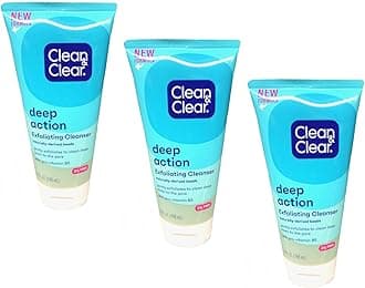Clean & Clear Scrub Deep Action Exfoliating 5 Ounce Oil-Free (148ml) (3 Pack)