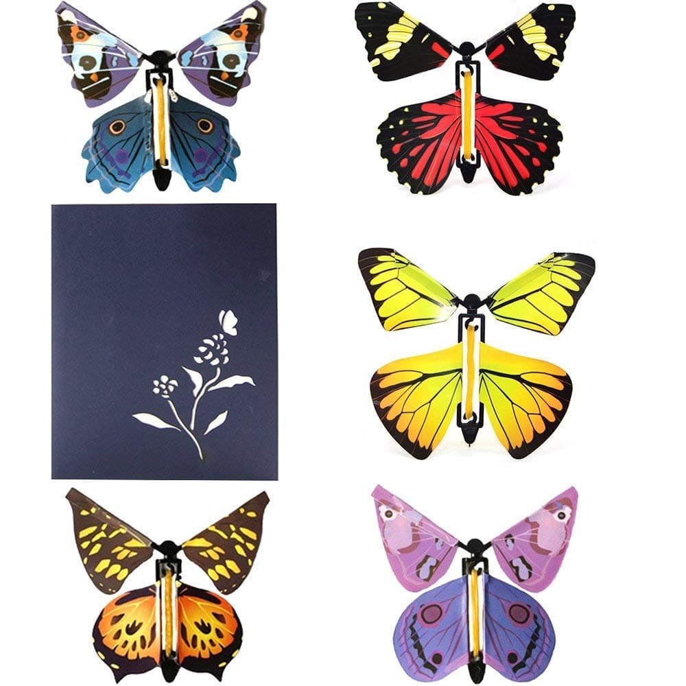 heytech Butterfly 3D Pop-Up Greeting Card with 5 Magic Flying Butterflies Hand Assembled Ideal for Birthdays Wedding or Anniversaries