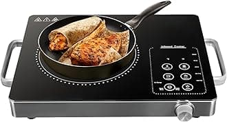 XVersion Infrared Cooker 3500W – Portable Single Burner Electric Ceramic Hot Plate with Adjustable Temperature & Handle, Ideal for Home Kitchen, 1 Year Warranty (Black)