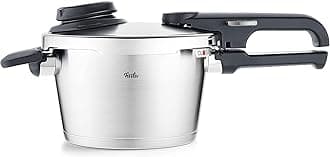 Vitavit Premium Pressure Cooker (2.5 L, Diameter 18 cm) Stainless Steel Pressure Cooker, 4 Cooking Levels, Includes Induction Insert, Silver