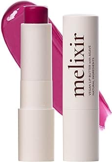 MelixirVegan Lip Butter #07 Plum Peony(Tinted) (+11 more colors) 0.13oz, Bee Free, Petrolatum Free, Deep Nourishing Plant-Based Vegan Chapstick, Vegan Lip Balm for Dry, Cracked and Chapped Lips