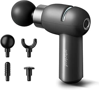 arboleaf Myofascial Release Gun, Handy Gun, Mini Myofascial Gun, 4 Attachments, 0.2 inch (6 mm) Amplitude, Strong Vibration, Release Gun, Electric Gun, Fascial Gun, 2,500 - 3000 Times Per Minute