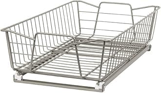 11-Inch One Tier , Nickel : ClosetMaid 3086 11-Inch Wide Cabinet Organizer, Nickel