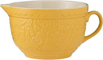 Mason Cash Home to Roost Batter Bowl | 2.3L Stoneware Mixing Bowl with Handle, Pouring Lip & Embossed Hen & Cockerel Design | Classic Bakeware for Batters, Eggs & Cake Mixes