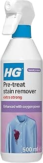 HG Laundry Pre-Treat Stain Remover, Extra Strong Pre-Wash Clothing & Fabric Spray with Active Oxygen, Removes Spots & Stains, Heavy Duty Formula Ideal for Whites & Colours – 500ml (649050106)